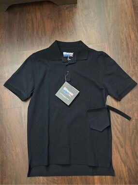 Blauer Men's Black Short-Sleeve Polo with Chest Pocket Tag